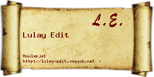 Lulay Edit névjegykártya